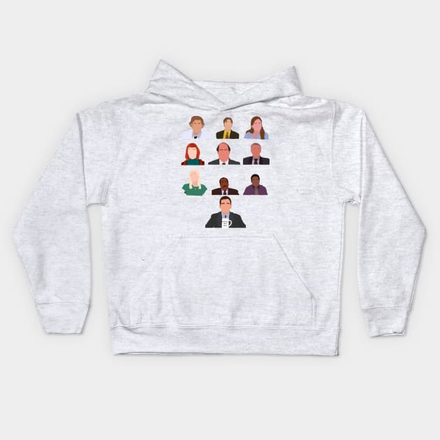 The Office Character Design Kids Hoodie by JadesCanvas